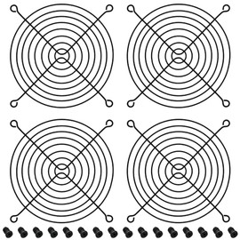 HiQltyla Rejilla de ventilador de 120 mm con tornillos, rejillas de ventilador de gabinete de computadora de escritorio para ventiladores de 120 mm, color negro - paquete de 4
