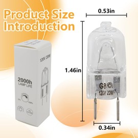 INGQI Performance 10PCs Universal Light Bulb for GE Kenmore Maytag Over The Stove Range Microwave Oven, G8 120V 20W Replacement Halogen Bulb,Replaces WB25X10019 WB36X10213