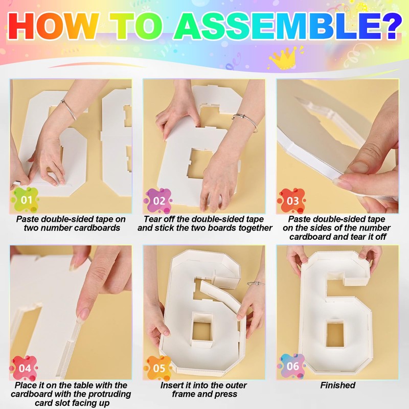 HILAVO Cardboard Number for Charcuterie, 13.7" Cardboard Number 60 Set