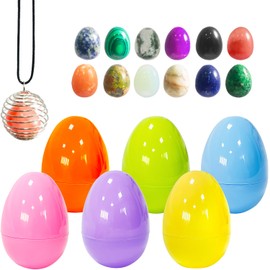 ORNACELE 12PCS Easter Eggs with Crystal Gem Egg Shape Stones for Easter Theme Party Favors, Supplies for Egg Hunt, Basket Stuffers/Fillers, Classroom Prize Supplies Toddler Boys Girls