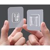 YOFAN 10 Pairs Clear Double-Sided Adhesive Wall Hooks - Mounted