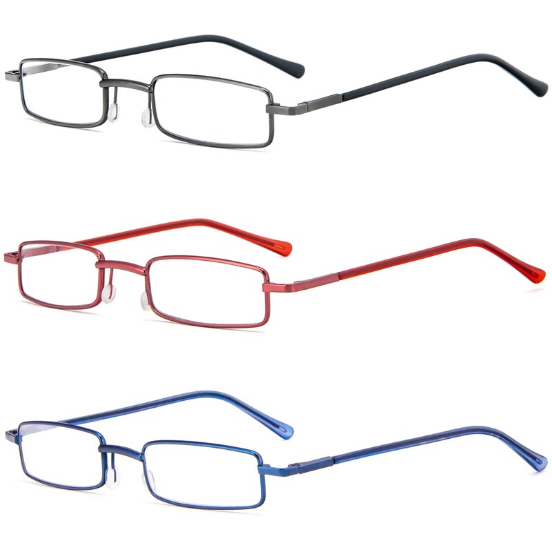 REAVEE 3 Pack Slim Pen Reading Glasses Small Tube Stylish