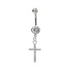 Daesar Navel Bar, Belly Bars Surgical Steel Dangly Belly Button