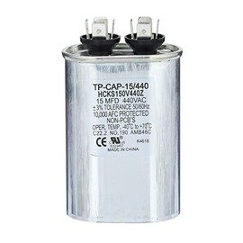 TRADEPRO (TP-CAP-15/440) 15 MFD (Microfarads) 440 Volt Oval Single Run Capacitor | 60,000 Hour Operating Life, Aluminum Composition, -40°F to 158°F (-40°C to 70°C) Temperature Range