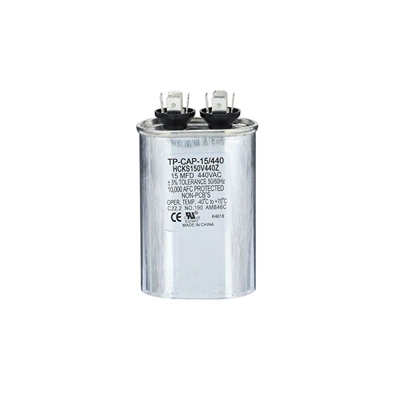 TRADEPRO (TP-CAP-15/440) 15 MFD (Microfarads) 440 Volt Oval Single Run