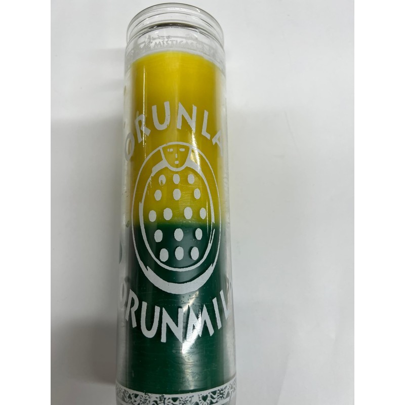 The Orisha Orunla (Orunmila) 2 Color Unscented Pillar Candle in