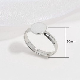 16pcs 12 mm Ring Blank Bases Stainless Steel Cabochon Ring Bezel Blanks Finger Rings Adjustable Cabochon Finger Ring Components Flat Round Pad Ring Base Results for DIY Jewellery Making, 2 Colours, B