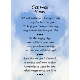 Get Well Soon Poem Verse Greeting Card
