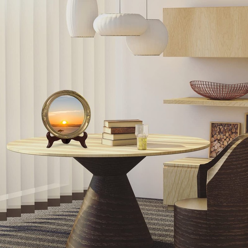 2 PCS Wooden Plate Stands, Wooden Decorative Plate Stand, Wooden