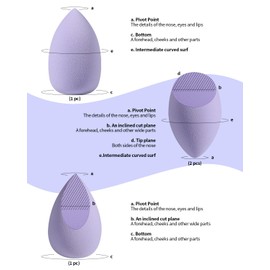 EIGSHOW Makeup Sponge Set, 4Pcs Soft Latex-Free Foundation Blending Sponges for Liquid, Cream & Powder, Wet & Dry Use for Flawless Application (M101)