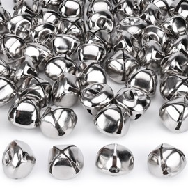 MCPINKY 300PCS Jingle Bells Bulk, Craft Bells 1 Inch Silver Jingle Bells for DIY Christmas Home Decoration