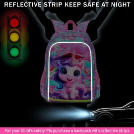 AGSDON 3PCS Unicorn Backpacks for Girls, 16" Kids Bookbag with Lunch Box£¬Water Resistant Girl Backpack for Preschool Toddler