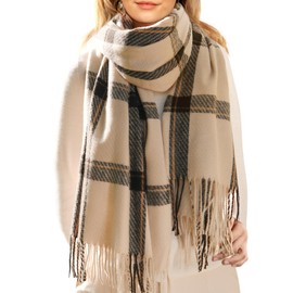 FURTALK Winter Scarf for Women Shawl Soft Tassel Plaid Large Oversized Scarves Wraps