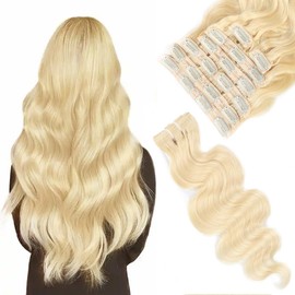 26 Inch 613 Blonde Clip In Hair Extensions Body Wave Real Human Hair（100~140g/1pc）