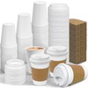 Ginkgo 100 Pack 12 oz Leak-Proof Coffee Cups with Lids