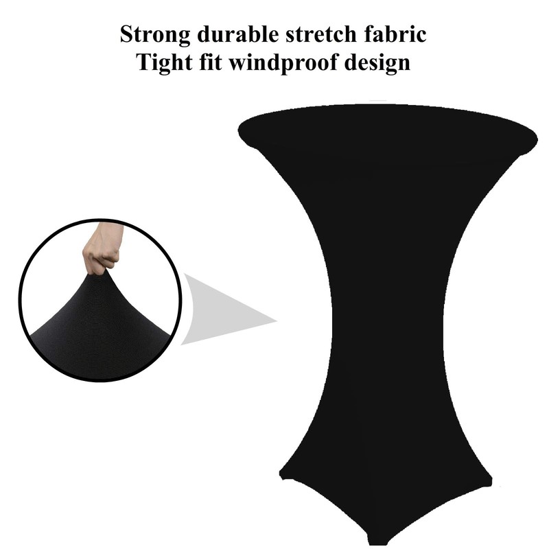 black or white Spandex stretch Cover for Poseur Table with