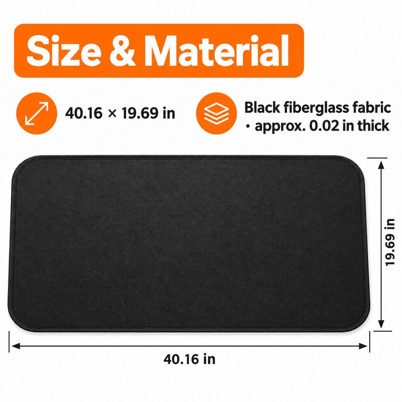 Fire-Resistant Fireplace Hearth Mat for Floor Protection – Non-Slip Fiberglass