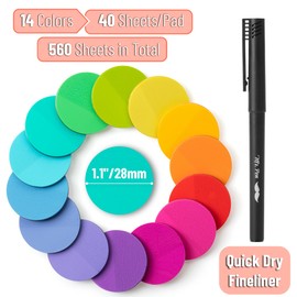 Mr. Pen- Transparent Sticky Note Set, 560Sheets, Colorful, Round Transparent Sticky Notes Set