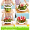 Extra Large Watermelon Slicer Cutter Comfort Silicone Handle,Home Stainless Steel