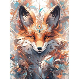 TOSTOG Diamond Painting for Adults Beginners, Anime Fox 5D Diamond Painting Kits Pictures for Adults, DIY Full Drill Diamond Painting Set 30 x 40 cm for Wall Decoration
