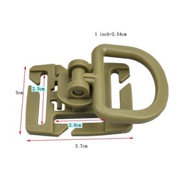 Jadedragon Multipurpose Tactical 360 Rotation D-Ring Clips/Locking Carabiner/Hydration Tube Clips/Elastic String Strap Management Tool for MOLLE Webbing Attachment Backpacks (D- Tan)