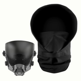 Let Me Be Cyberpunk Anti-Fog Wide-Angle Goggles & Breathable Silicone Airsoft Mask, Full Lens Tactical Faceshield, Futuristic Robot Men Darkwear, Military Warcore Tactical Mask