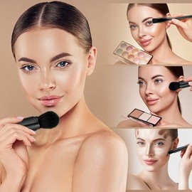 Juego de brochas de maquillaje de viaje 4 en 1, brochas de maquillaje retráctiles portátiles, base, polvo de rubor, sombra de ojos, cepillo corrector 