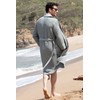 SEYANTE Men’s Waffle Robe w Piping Hooded Lightweight Cotton, Full