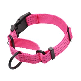 LUCKYDC Martingale Collar for Training Dogs. Adjustable Reflective Dog Collars with Buckle- NO Pull-Prevents Slipping Out, for Medium Large XL Dogs. Helps with Strong pullers (M, Pink)
