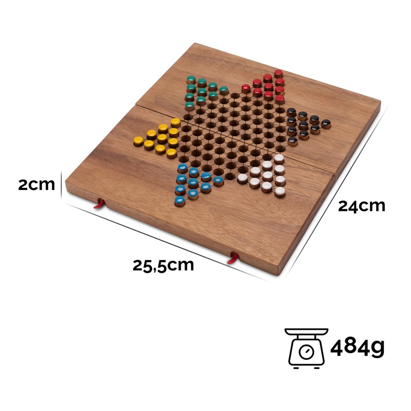 Halma Size L Star Halma/Chinese Checkers – Strategy Wooden Game