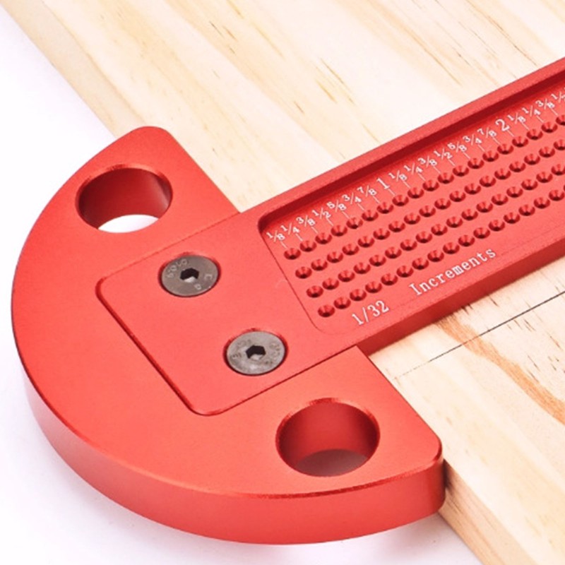 Woodworking Scriber T Square Ruler Hole Positioning Scribing Tool Marking