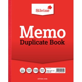 Silvine Duplicate Memo Book - Numbered 1-100 with index sheet (254 x 203mm)