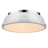 Golden Lighting 3602-14 CH-WH Duncan Flush Mount, Chrome with White