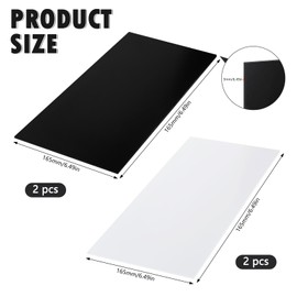 Pilikoll Pack of 4 30 x 20 cm Plastic Panels 3 mm Plastic Plate Acrylic Glass Plastic Plate Acrylic Plates Plastic Panels ABS Plates Hard Plastic Plate for Signs, DIY, Display, Painting (Black, White)