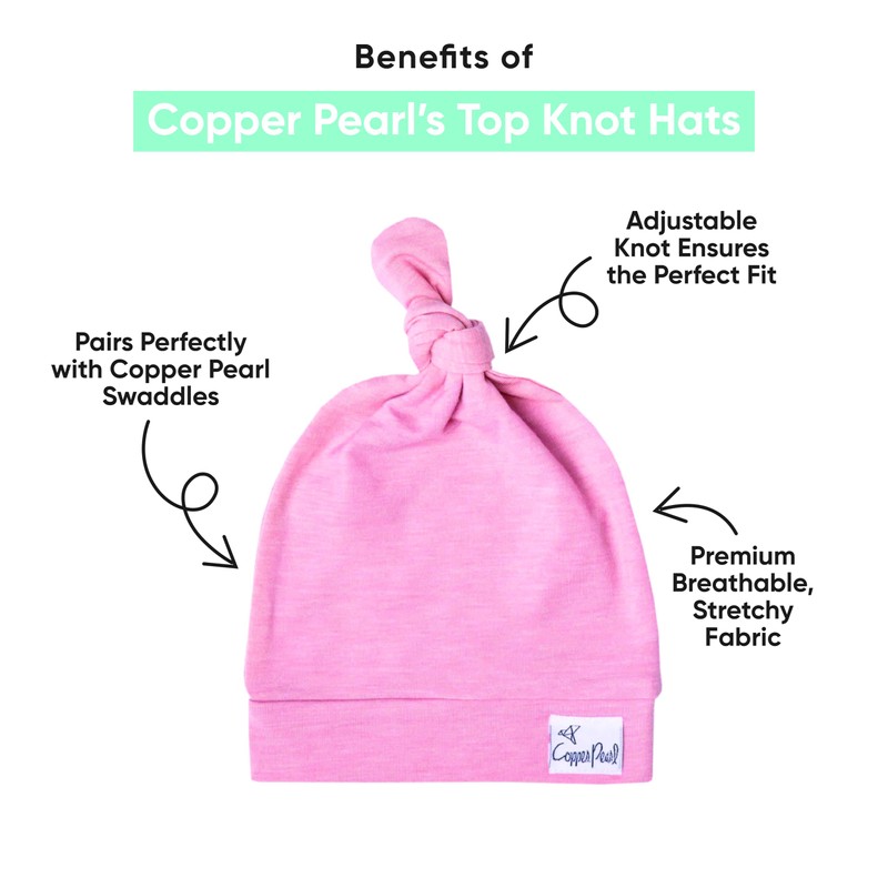 Gorro de cobre con perla para bebé, con nudo superior,