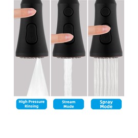 Hibbent Pull Down Kitchen Faucet Head Replacement, 3-Function Kitchen Sink Spray Nozzle with 15 Adapters, Compatible with Moen, American Standard, Delta, Kohler Faucets, Oil-Rubbed Bronze