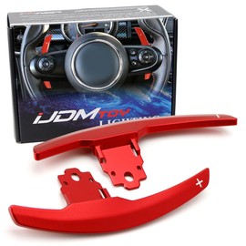 iJDMTOY Sports Red CNC Billet Aluminum Larger Paddle Shifter Replacement Compatible with Mini Cooper F54 F55 F56 F57 F60 S & JCW Models