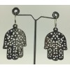 Moroccan Hamsa Earrings Sterling Silver Evil Eye Amulet Berber Hand