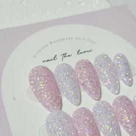 Moonlit Veil  Handmade Nail Tip - Stiletto / Moonlit Veil  수제네일팁 - 스틸레토