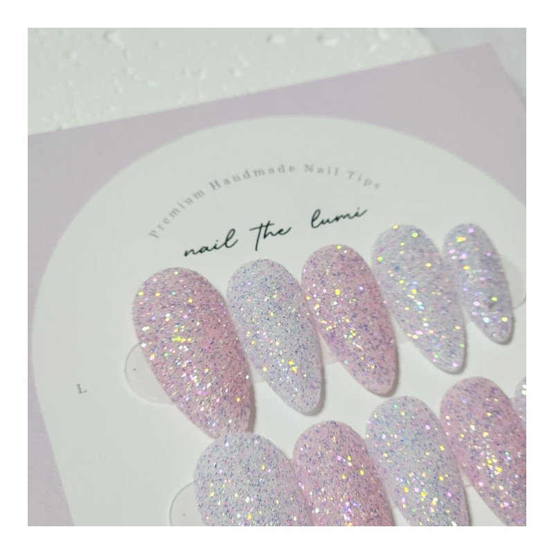 Moonlit Veil Handmade Nail Tip - Stiletto / Moonlit Veil