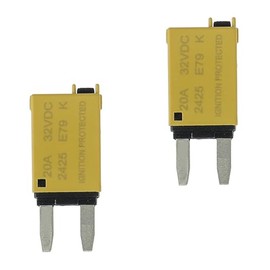 EPLZON EPLZON 20A DC 12V-32V Manual Reset Circuit Breaker ATM Low Profile T1 Mini Blade Fuses Breakers for Car Trucks Marine Boat RV Solar and More,2 Pack