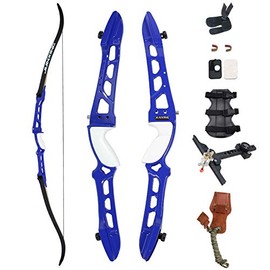 SinoArt 68" Metal Riser Takedown Recurve Bow Adult Archery Competition Athletic Bow Weights 20-36Lbs Right Handed Archery Kit (26Lbs, Blue)