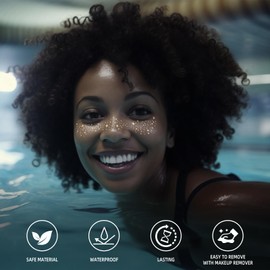 Makeup Patch - Gold Glitter Freckles Face Tattoo - Freckle Makeup - Faux Freckles Waterproof Temporary Tattoos - Cute Glitter Makeup Accessories For Women - 8 Pcs