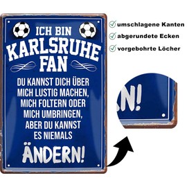Tin Signs Here Lives A Karlsruhe Fan Decorative Metal Sign Item Gift for Birthday or Christmas 20 x 30 cm