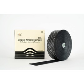 Nasara Original Kinesiologie Physio XXL Tape für Sport und Medizin, Rollengröße 5cm x 32m, schwarz