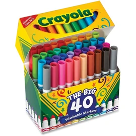Crayola 587858 Washable Markers, Broad Point, Assorted Classic Colors, 40/Set