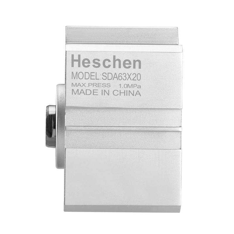 Heschen Pneumatic Compact Aluminum Air Cylinder, SDA 63-20, Bore 63mm,