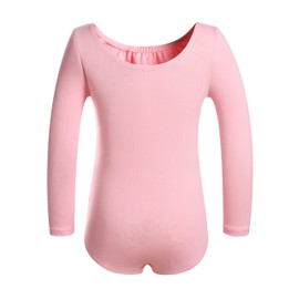 DANSHOW Girls' Team Basic Long Sleeve Leotard for Toddler Gymnastics Dance Ballet(2KD3028-M-08)
