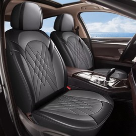 YORKNEIC Car Seat Covers for Ford Escape 2001-2024 2025: 5 Seats Faux Leather Seat Covers Full Set Waterproof Car Seat Protector (2 Row 5 Seat,Black & Grey)