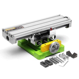 AMYAMY Milling Machine Worktable,Cross Slide Table - Compound Drilling Slide Table for Bench Drill Adjustable X-Y Axis (350x100mm)